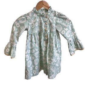 Girls Shrimp & Grits Kids Whimsical Paisley Dress Size 4t Ruffle Sleeve